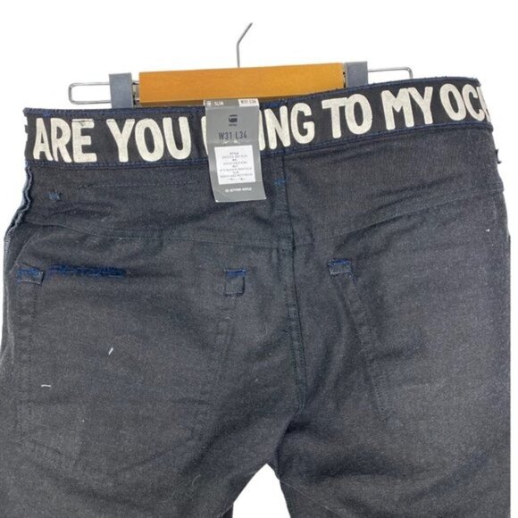 G-star Raw Men's Black Occotis 3301 Slim Jeans Restored Distressed US 31 X 34 - Picture 10 of 16